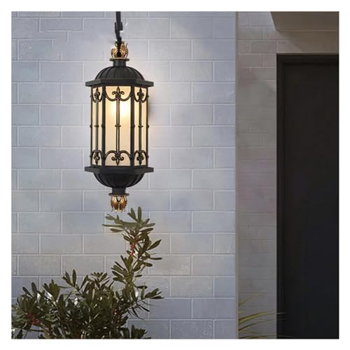 Encuentra la mejor selección de Lamparas para fachadas para comprar hoy. 26 Lámpara de pared grande Compatible with exteriores, Compatible with fachada de casa, porche, villa, jardín, lámparas V-intage, LED impermeable, color negro + dorado,candelabros