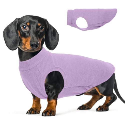 Image of Warm Fleece Dachshund Clothes for Medium Dogs, Purple, XL | Soft dachshund sweater for Long-Body Dogs, Lightweight Pullover Vest for Indoor Daily Wear,dachshund vest