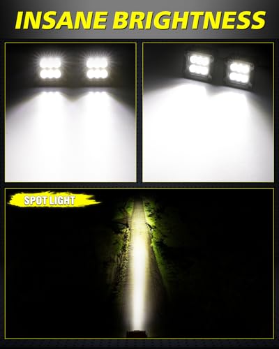 Image of 3 Inch LED Pods 120W CREE LED Cubes 3x3 Offroad Driving Lights | Focus Spot Beam, High Intensity CREE LEDs Square LED Cube Lights Ditch Lights Headlight for Truck Motorcycle Pickup UTV ATV