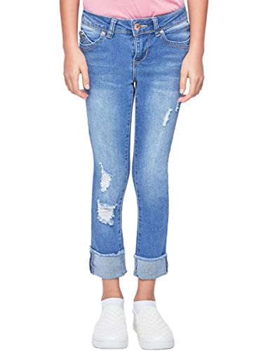YMI Girls Wannabettafit Mid-Rise Mega Cuff Skinny Jean