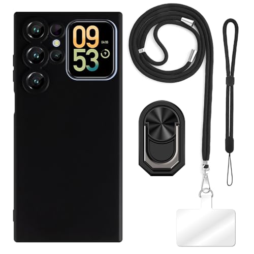 ESACMOT [4 in 1] �P�[�X Oukitel C62 GT �Ƃ̌݊�������A�X�g���b�v�A���X�g�o���h�A�����O�t���A�ϏՌ��ی�J�o�[���s�p�Z�b�g (�u���b�N�Z�b�g)