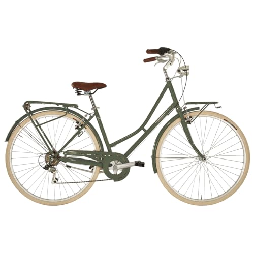 ALPINA - Bicicleta de Viaje para Mujer, Color Verde Oliva, 46 cm