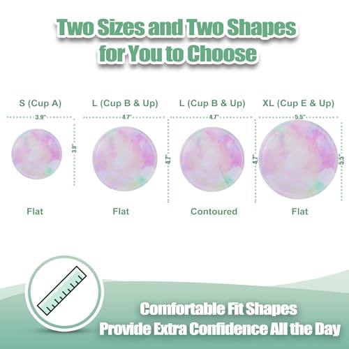 Image of wegreeco Nursing Breast Pads (14 Pack) + Laundry Bag & Travel Storage Bag, 4.7 inch - Washable & Reusable Breastfeeding Nursing Pads (Plain Shape, Watercolors, Large)