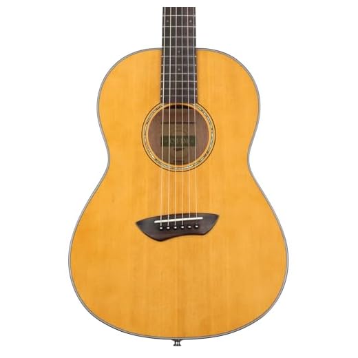 Yamaha CSF1M VN Parlor Size Acoustic Guitar with Hard Gig Bag, Vintage Natural