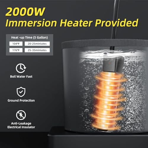 Carpa portátil para ducha caliente de camping, tienda de privacidad pop-up con ducha recargable y calentador de agua por inmersión de 2000w miniatura 2