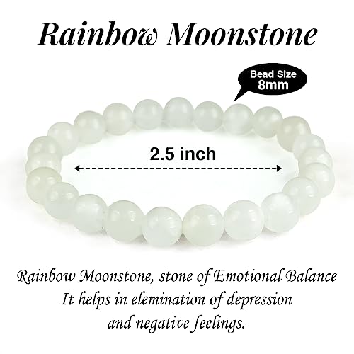 Image of Certified Natural Crystal Stone 8 mm Round Beads Bracelet for Men & Women | Reiki Charged Gemstone Bracelet | Multiple Stone Variants Available