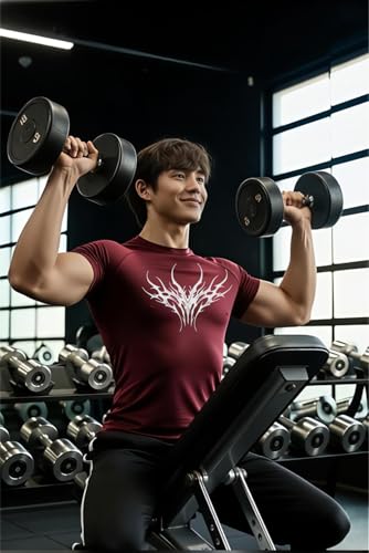 Image of Men Polyster Lycra Printed Half Sleeves Compression T-Shirt for Gym