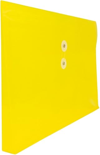 Miniatura 3 de Fundas de plástico con cierre de botón y cordel para guardar documentos (12 fundas de tamaño carta), de JAM Paper, Amarillo