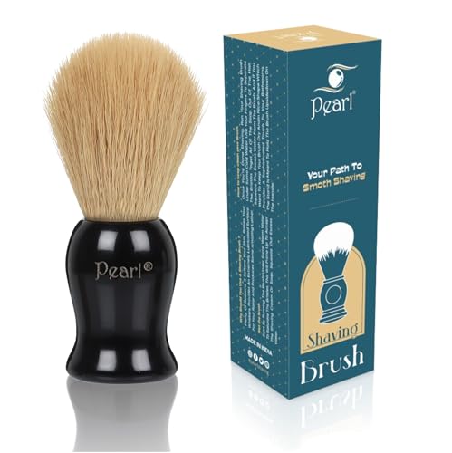 パールシェービングブラシ 男性用 合成毛&ブラック樹脂ハンドル SBB-14 ブラックのサムネイル