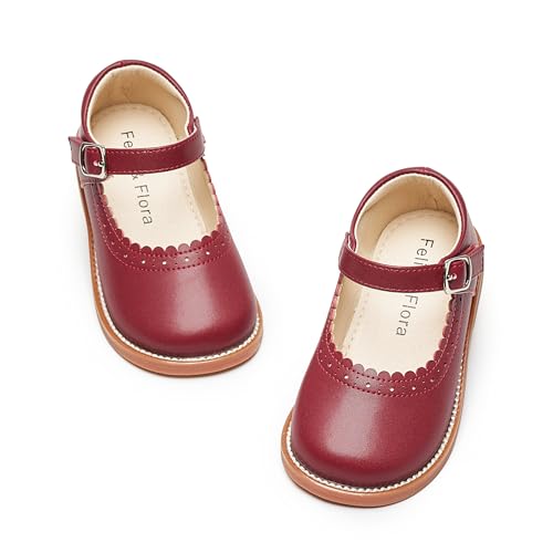 Felix & Flora Toddler Little Girl Mary Jane Dress Shoes - Ballet Flats for Easter Flower Girl Party School Shoes.