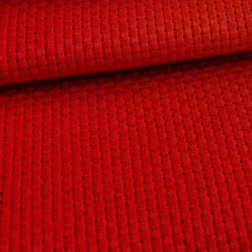 Image of KCS 59 inch x 1 Yard (93cmx149cm) 11 Count Cotton Aida Cloth Cross Stitch Fabric (Red)