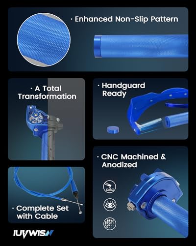 Image of Mini Bike Throttle Kit 7 /8 inch 22mm MiniBike Throttle Assembly + Throttle Cable CNC Quick Twist Universal for Dirt Pit Bike Motorcycle CT200U CT200U-EX BT200X CRF KLX SSR 50 110 125 250 Blue