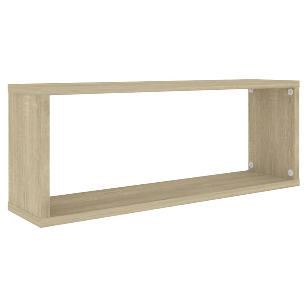 Regał w kształcie kostki, 6 szt. dąb sonoma 60 x 15 x 23 cm, pływające półki ścienne z materiału drewnopochodnego na książki, dekoracje, przedmioty kolekcjonerskie, uniwersalny montaż na