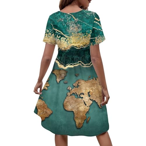 Image of Women's Summer Formal Dresses Short Sleeve Wrap V Neck Dresses Bridesmaid Wedding Guest Dress with Pockets