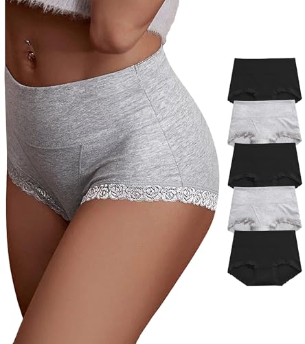 Image of OPIBOO Women's Cotton Underwear,Ladies Soft Stretch Tummy Control Comfy No Muffin Panties Boyshorts