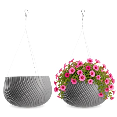 KADAX Hängetopf, Blumenampel mit Kette und Haken, Hängepflanztopf für Rankblumen, Übertopf mit Einsatz… – Ansicht 1