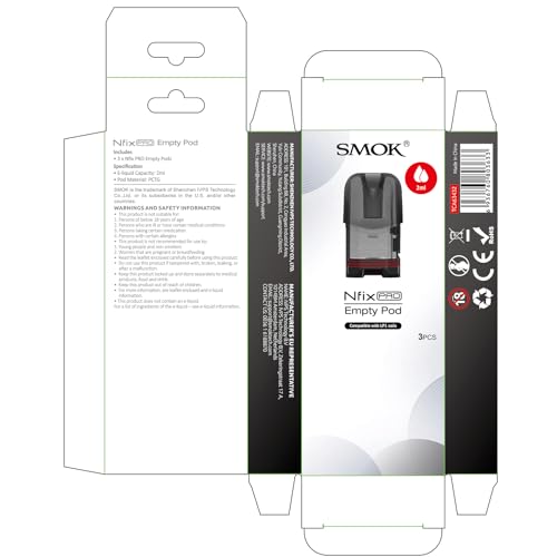 SMOK Nfix Pro Leerer Pod-Cartridge 2ml Seitenfüll-Vape-Tank Kompatibel mit Nfix Pro Kit und LP1 Coil Vaping-Zubehör 3 Stück Transparent Schwarz Kein Nikotin – Bild 3