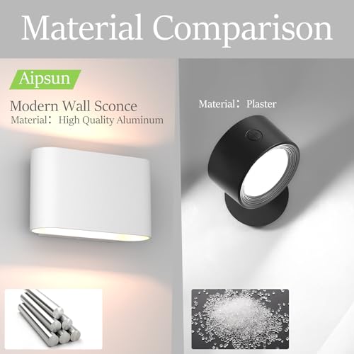 Image of Aipsun Modern LED Wall Sconces 1 Pack Hardwired Interior Wall Lights Indoor Aluminum Up and Down Wall Mount Light for Living Room Bedroom Hallway Corridor Warm White 3000K(with G9 Bulbs)