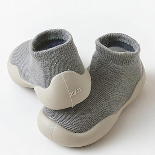Unisex Baby Boys Girls Sneaker Baby Socks and Shoes Children's Floor Socks Spring Baby Home Baby Shoes (Grey, 8 Toddler)4