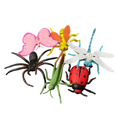 Image of ZESTHOME Mystical Insect Toy Set for Kids | Realistic Bug Figures with Butterfly, Bee, Spider, Grasshopper, Dragonfly & Ladybug | Educational & Learning Toys for Kids 3+ Years | 6-Piece