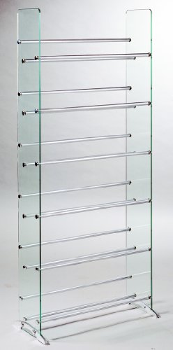 TransDeco Glass Multimedia CD/DVD Rack, Clear
