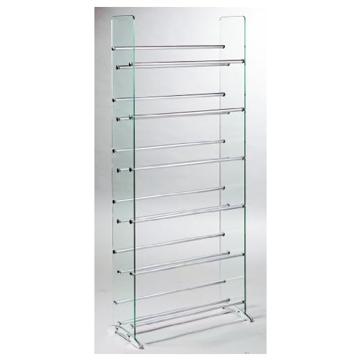 TransDeco Glass Multimedia CD/DVD Rack, Clear/Silver