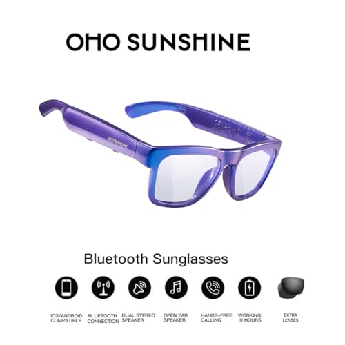 Image of OhO sunshine Bluetooth Audio Sunglasses, Lightweight Open Ear Sport Glasses, 10H Playtime,Water Resistant with Voice Control