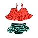FeiliandaJJ Baby Badeanzug Mädchen Bikini Set Rüschen Wassermelone Gedruckt Zweiteilige Badeanzüge Badebekleidung Set Schwimmen Strand Bademode (Rot, 6-12 Monate)