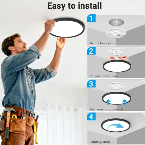 Fairdeer 4 Pack 7Inch LED Flush Mount Ceiling Light 5 Color Temperatures by Fairdeer - Used condition - Image 7