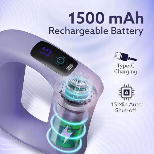 Image of 1Pack, Wearable Percussion Massage Ring - Electric Deep Tissue Massager with 8 Intensity Levels & 3 Modes, Hands-Free Muscle Recovery & Soreness Relief with Strap for Full Body.