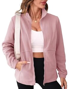 IECCP Fleecejacke Damen Durchgehender Reißverschluss Outdoor Fleecejacken Leicht und Warm Mode 2025