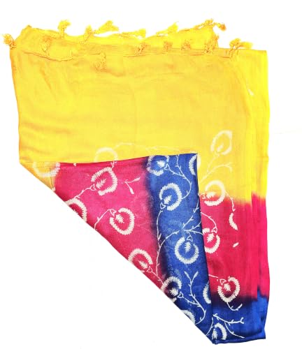 Image of Women Dupatta Multicolour Floral Print with Tassels