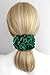 30 Colors Available, Handmade Stretch Satin Scrunchie 5.5 inches, Large Hair Accessory for Women, Soft Voluminous Ponytail Holder, Elegant Hair Tie, Stylish Holiday Gift (Green)