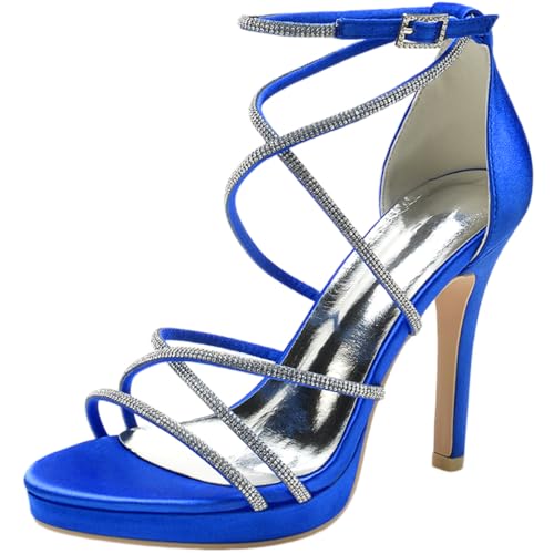 Sandales à talons hauts pour femme avec strass idéales pour un mariage ou une soirée