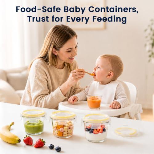 Luvan 8oz Baby Food Storage Containers 6-Pack Glass Baby Food Jars Stackable Leakproof & Airtight with Lids Freezer Microwave Dishwasher Safe BPA-Free Ideal for Fruit Purees and Vegetable Blends by Luvan - Used condition - Image 8