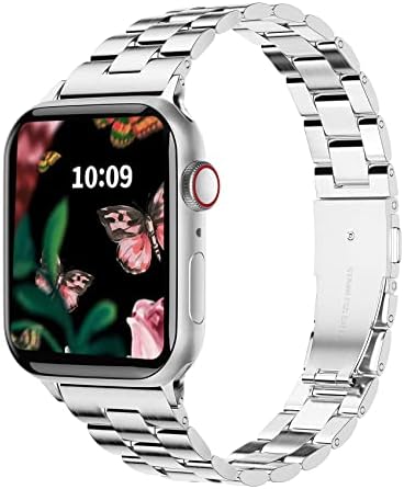 Fitlink Slim Stainless Steel Metal Band for Apple Watch 38/40/41/42/44/45/49mm, Apple Watch Band for Apple Watch Series Ultra Apple Watch Series 8 7 6 5 4 3 SE