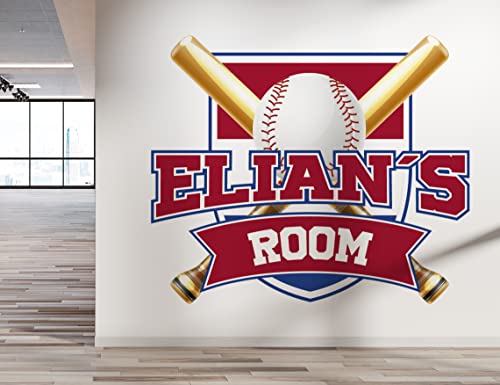 Baseball Wall Decals - Personalized Name Baseball Wall Art - For All Teams Choose The Colour - Baseball Stickers - Baseball Decor For Boys Room - Baseball Theme Wall Decor - Baseball Room Decor #TOP6