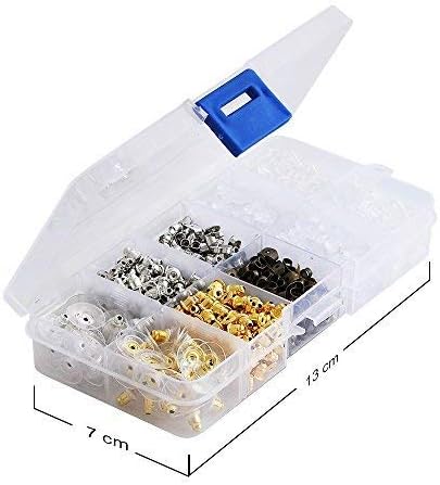 Outee Earring Back Kit Earring Safety Backs , 10 Styles Rubber Plastic Metal Earring Backs for Safety, 1040 Pieces