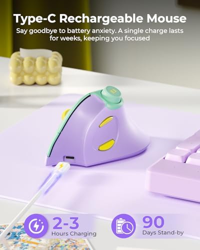 seenda MOU-302 Wireless Bluetooth Ergonomic Vertical Mouse with Volume Knob — view 8