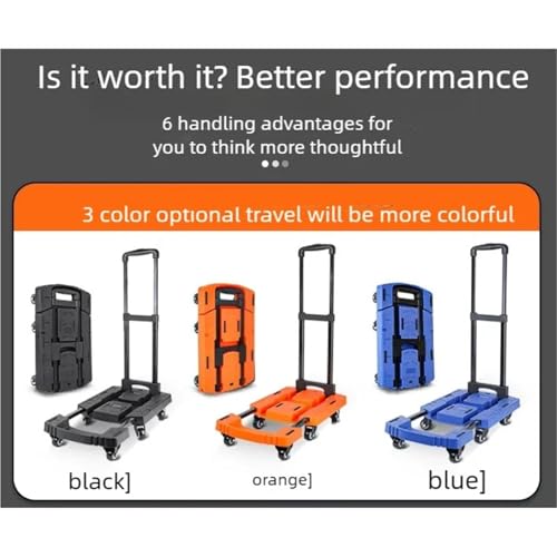 Chariot rétractable à 6 roues pour transporter outils et courses
