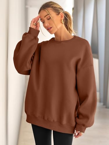 Image of EFAN Womens Oversized Sweatshirt Crewneck Sweater Casual Fall Outfits 2026 | Fleece Lined Stretchy Hoodies Basic Comfort Clothes Loose Maternity Workout Gym Lounge Wear Winter Airport Fashion