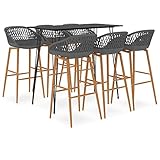 La estructura de metal con recubrimiento en polvo aporta estabilidad y solidez a la mesa de bar