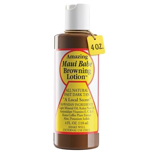 Maui Babe Browning Lotion - Natural Hawaiian Tan Accelerator with Vitamins & Antioxidants - Moisturizing Formula for All Skin Types - Made in USA - 4 fl oz