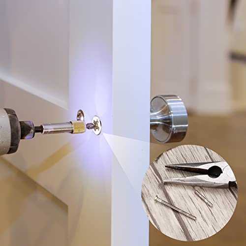 80 Stück M3 Hülsenschrauben mit Hülse (40 Schrauben + 40 Bolzen), vernickelte Verbindungshülsen, Türgriffschrauben, mit Mini-Schraubendreher