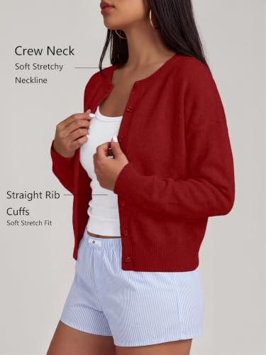 Image of Trendy Queen Cropped Cardigan Sweaters for Women Fall Fashion Clothes 2026 | Lightweight Knit Button-Down, Y2K Open-Front Layering Piece for Fall, Spring & Office Wear