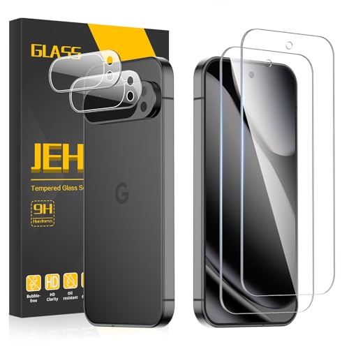 Image of [2+2 Pack] Screen Protector for Google Pixel 10 Pro XL + Camera Lens Protector, 3D Full Coverage, 9H Tempered Glass, Fingerprint Unlocking, Bubble Free