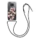 Produktbild kwmobile Necklace Case kompatibel mit Xiaomi Mi 10T Lite Hülle - Silikon Cover mit Handykette - Rosa Weiß Transparent Magnolien