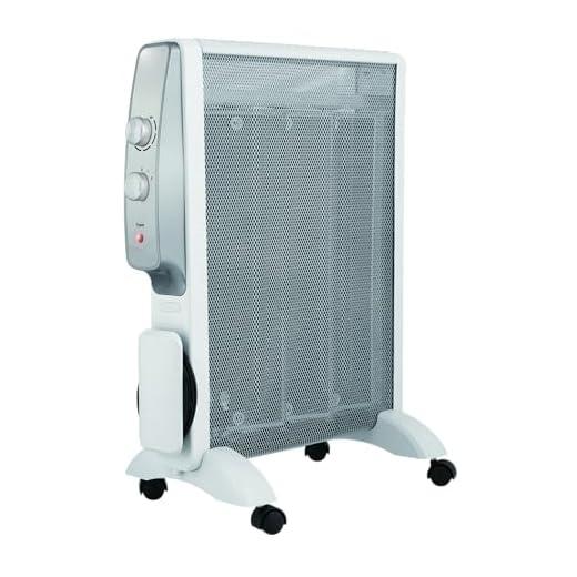 Grunkel - Radiador de Mica de rapida convección y difusor de calor RMC-1500-1500W - 2 niveles de potencia. Termostato regulable. Rápido calentamiento aumenta la temperatura de inmediato.