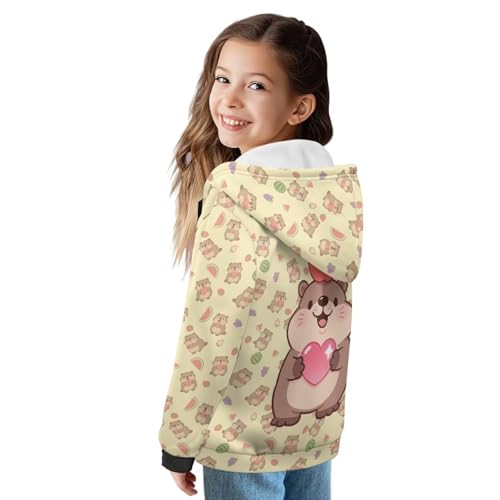 Girls Zipper Hooded Kids Sweatshirt Casual Loose Long Sleeve Sport School Coat with Jacket Age 3-102