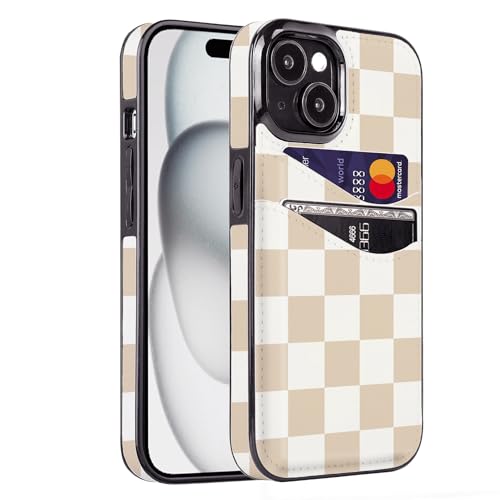 Obbii for iPhone 13/14/15 Case with Card Holder Soft Leather Wallet Case Protective Shockproof Hard...